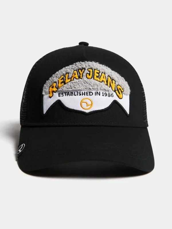 Bone "Men's Relay Jeans Chenille Black Trucker Cap" - Image 3