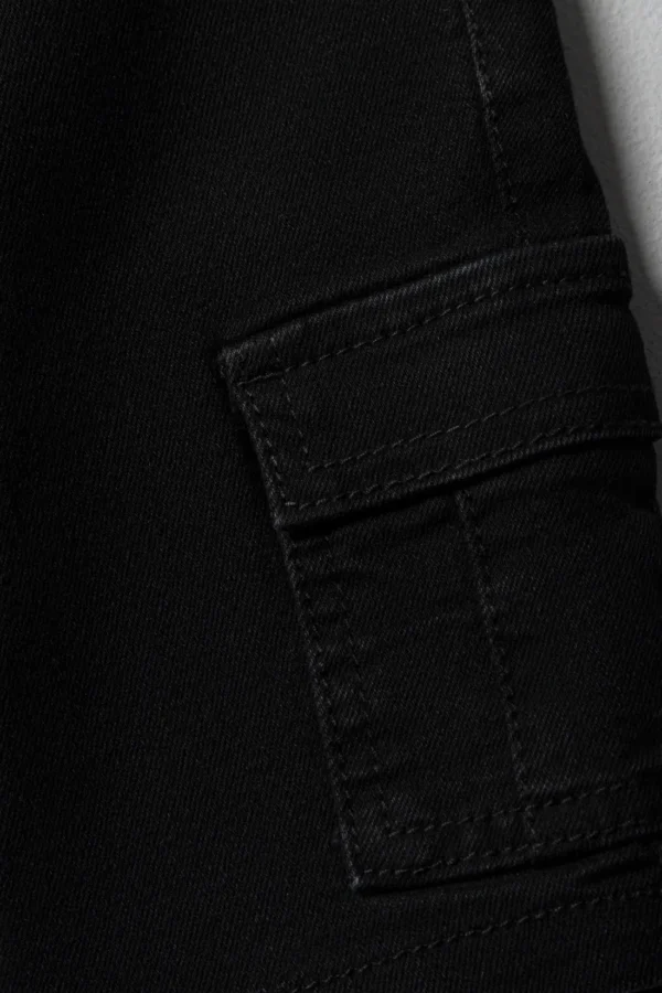 Calções "Cargo denim shorts straight fit black" - Image 2