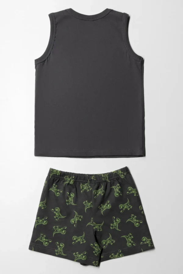 Conjunto "Dinosaur Sleeveless Pijamas Dark Grey - Image 2