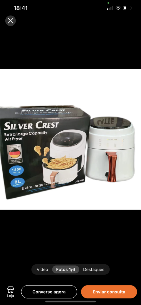 Air Fryer Silver Crest 8L