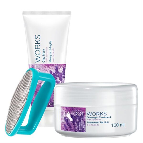 Heel Rasper & Mascara de Argila Foot Works Overnight Treatment