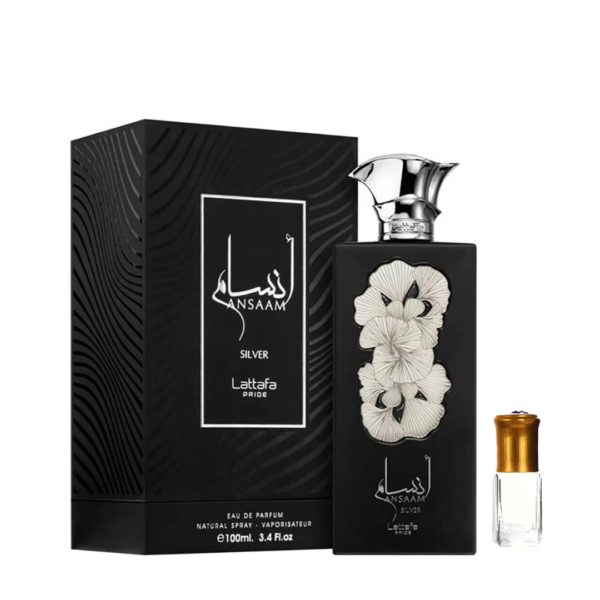 Perfume Arabe Lattafa Ansaam Silver  100ml + Perfume Oil