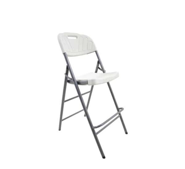 Cadeira de bar dobrável de plástico branco