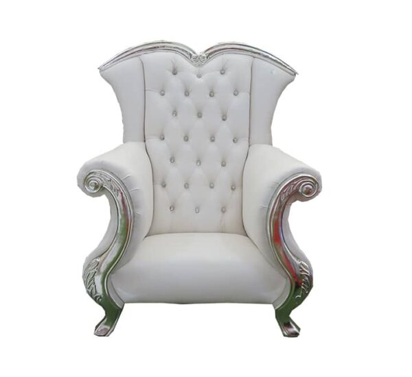 Cadeira Wingback design prateado