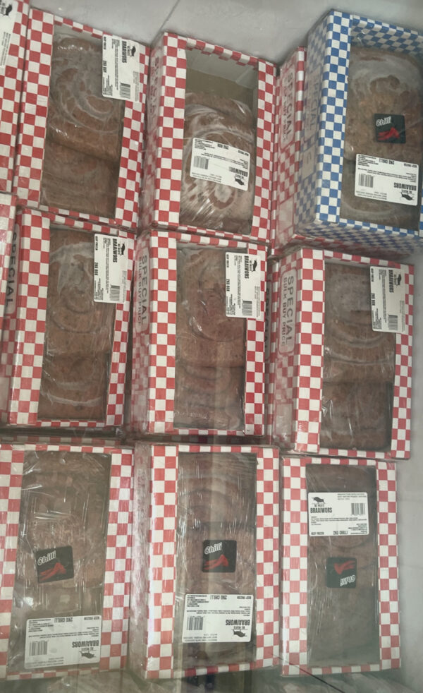Braaiwors de vaca com piri-piri caixa 2kg