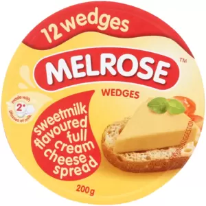 Fatias de queijo cremoso integral sabor leite doce Melrose 200g