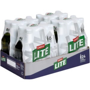 Garrafas de cerveja Castle Lite 24 x 330ml