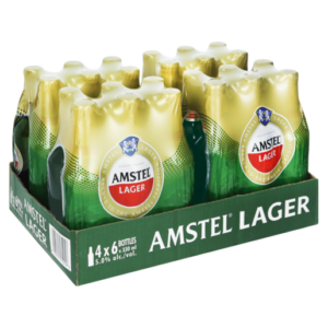 Garrafas de cerveja Amstel Lager 24 x 330ml